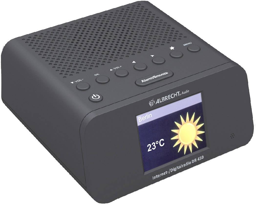 Albrecht DR 450 Internet radio alarm clock DAB, FM Internet radio Black