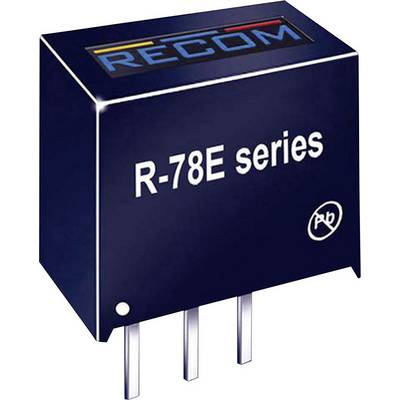 'R-78E series' voltage regulators by RECOM, black housing with three silver terminals. Suitable for electronic applications.