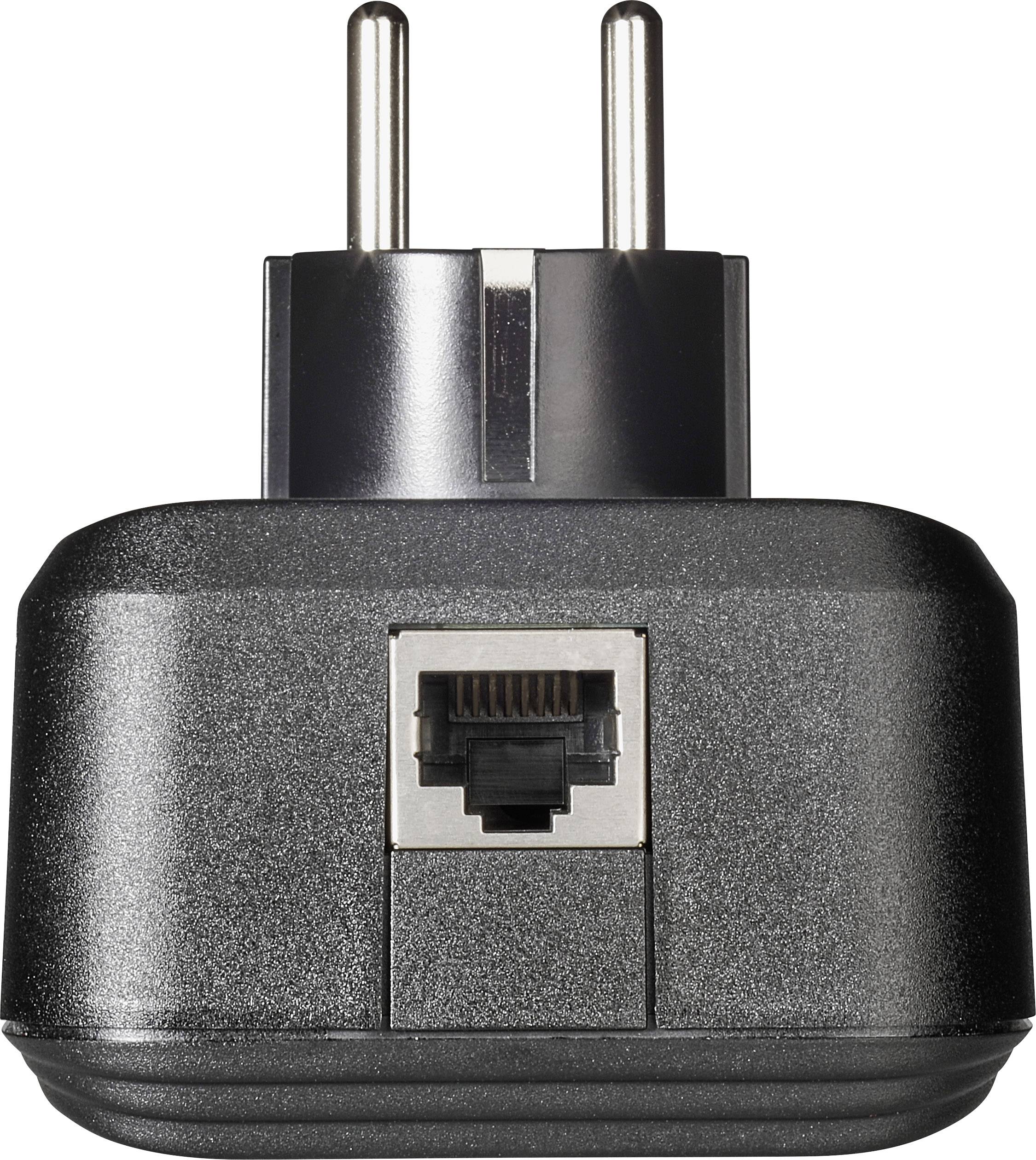 'Power supply with European plug and RJ-11 socket, suitable for electronic devices requiring a plug connection and mains power supply.'
