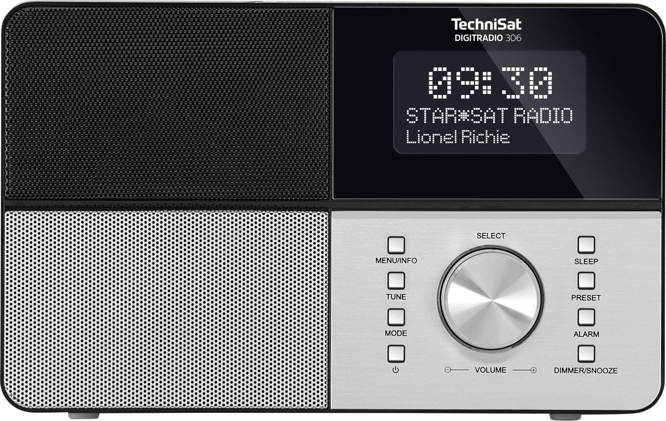 TechniSat DIGITRADIO 306 IR Internet desk radio DAB+, FM Wi-Fi, USB, LAN, Internet radio DLNA-compatible, Spotify Black