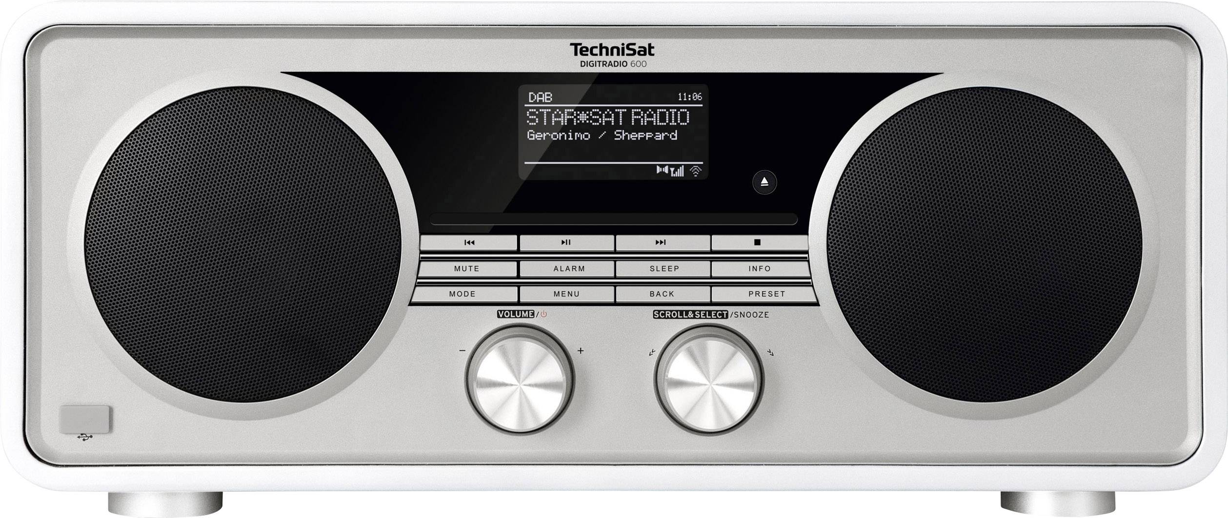 TechniSat DIGITRADIO 600 wit Internet desk radio DAB+, FM Bluetooth, Internet radio, LAN, USB, Wi-Fi, CD Spotify White
