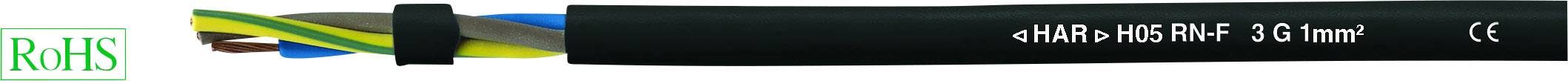 Helukabel 36002 Rubber flexible cable H05RN-F 2 x 1 mm² Black Sold per metre