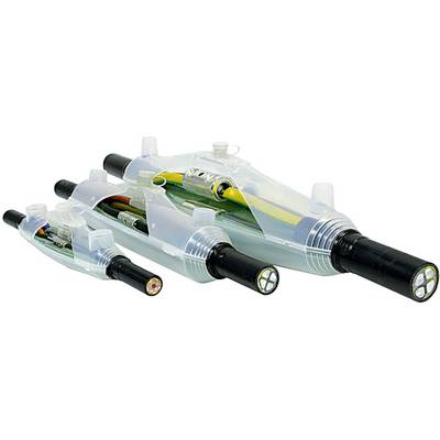 Transparent cable connections with coloured, insulated cables, interconnected through a sealed and robust junction box.