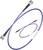 'Two blue coaxial cables with connectors at both ends, arranged in a spiral configuration.'