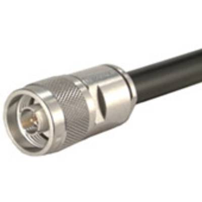 An RF connector on a black cable, typically used for high-frequency connections in electronic devices.