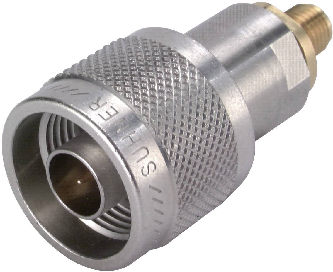 A metallic connector with a knurled grip and threaded screw, suitable for industrial or technical applications.