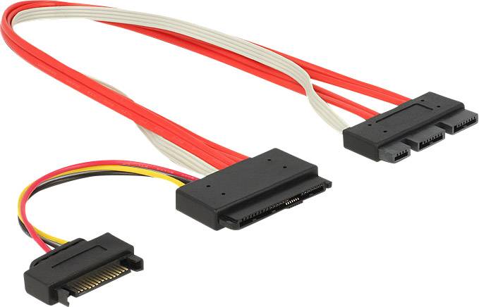 Delock Hard drives Cable [1x SATA Express plug SATA power - 1x SATA plug 29-pin] 30.00 Red, Whit | Conrad.com