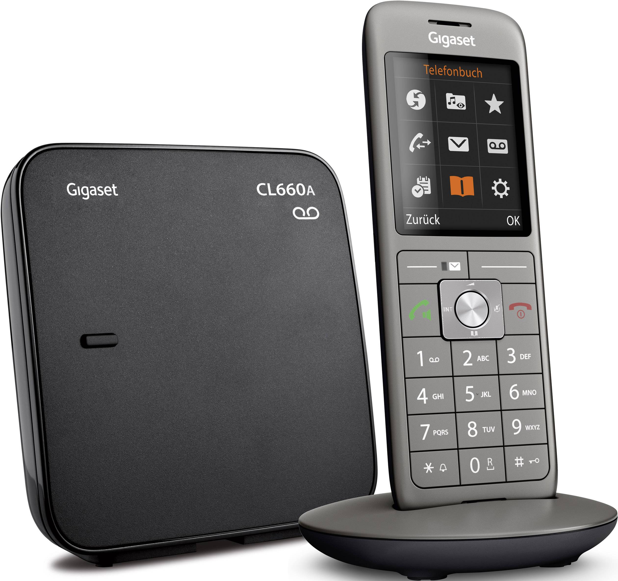 Gigaset CL660A DECT/GAP Cordless analogue Answerphone Anthracite, Black