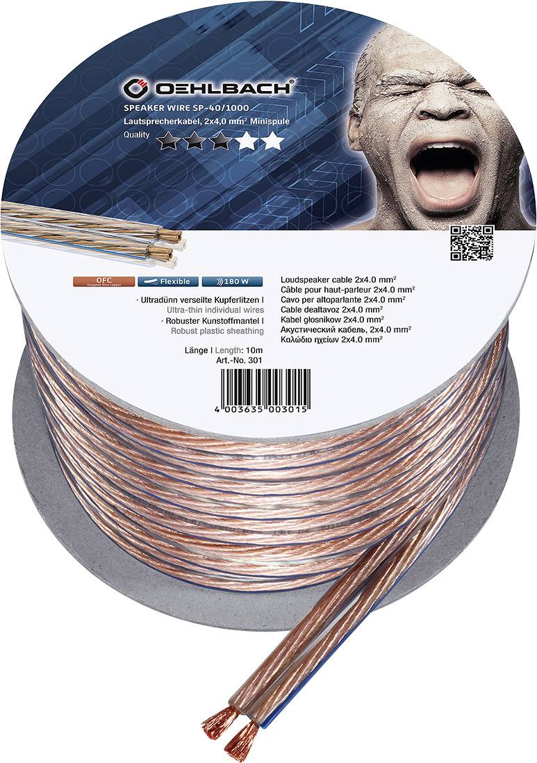 Oehlbach 301 Speaker cable 2 x 4 mm² Transparent 10 m
