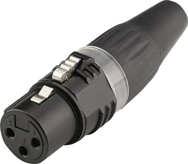 Hicon HI-X3CF-BLK XLR connector Plug, straight Number of pins: 3  Black 1 pc(s)
