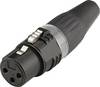Hicon HI-X3CF-BLK XLR connector Plug, straight Number of pins: 3 Black 1 pc(s)