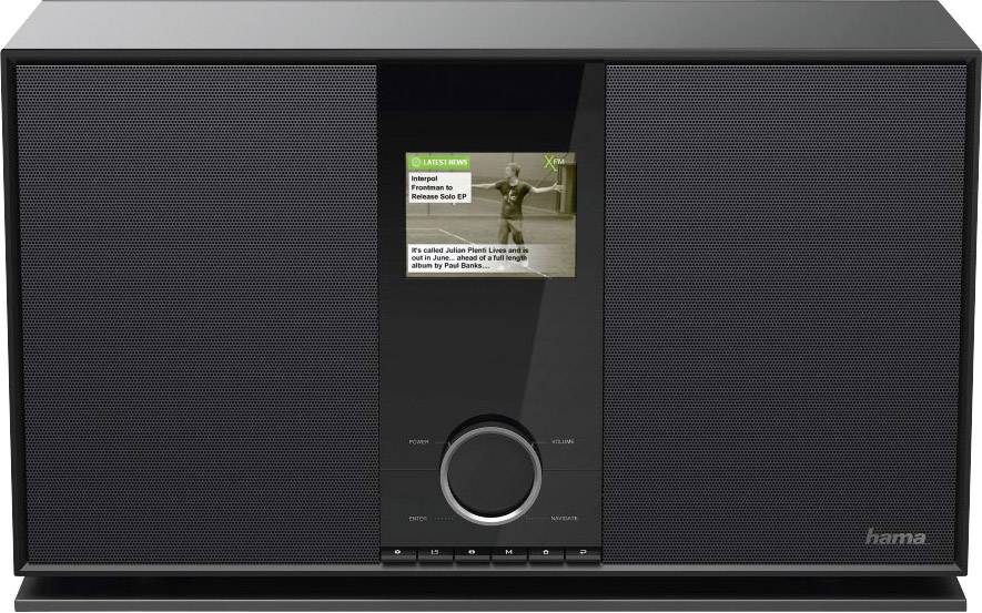 Hama DIR3600MBT Internet desk radio DAB+, FM AUX, Bluetooth, Internet radio, LAN, USB, Wi-Fi Multi-room, Battery charger, Spotify Black