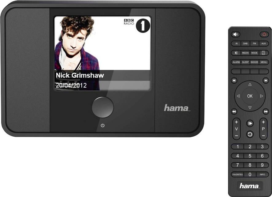 Hama DIT1000MBT Internet desk radio DAB+, FM AUX, Bluetooth, Internet radio, Wi-Fi Multi-room Black