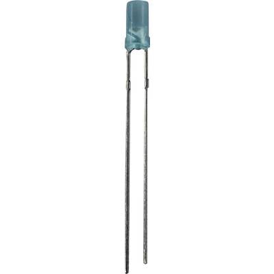 Two long metal pins are connected by a small blue plastic cylinder, which may represent an electronic component.