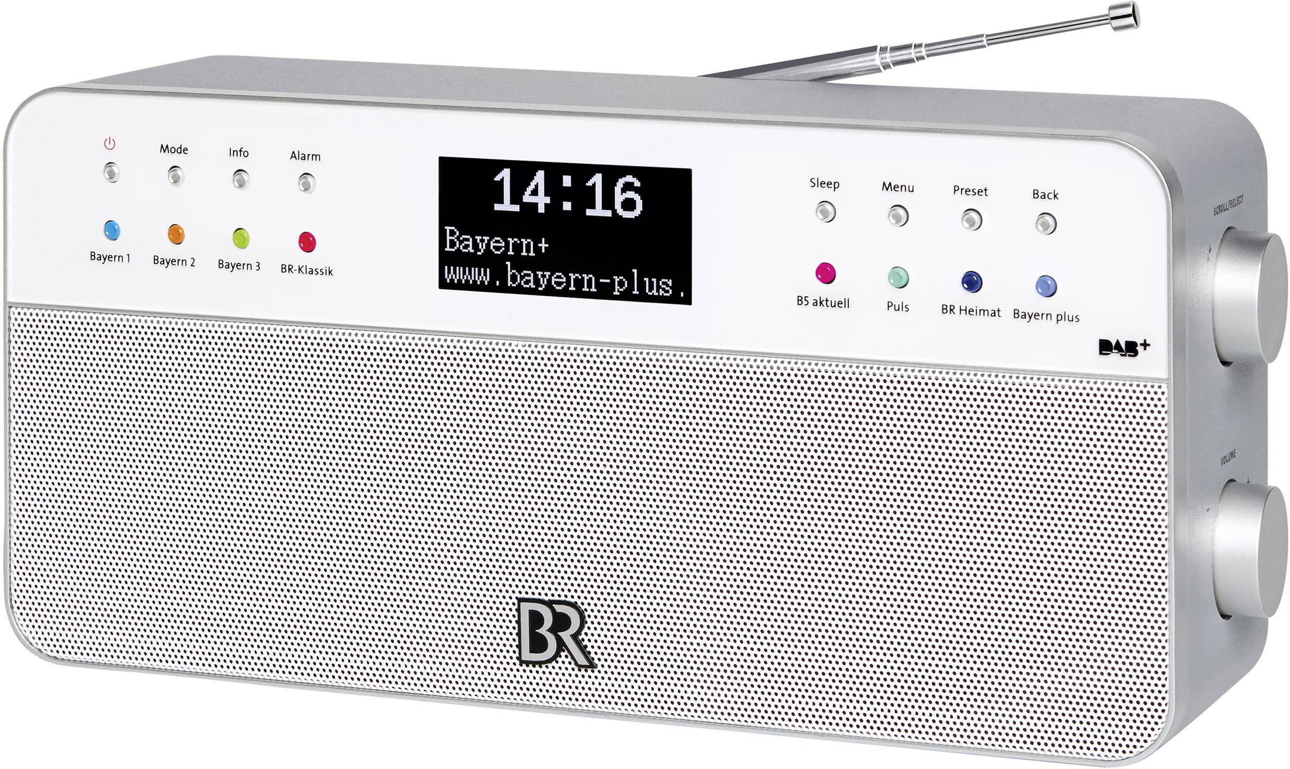 BR2 Desk radio DAB+, FM AUX White