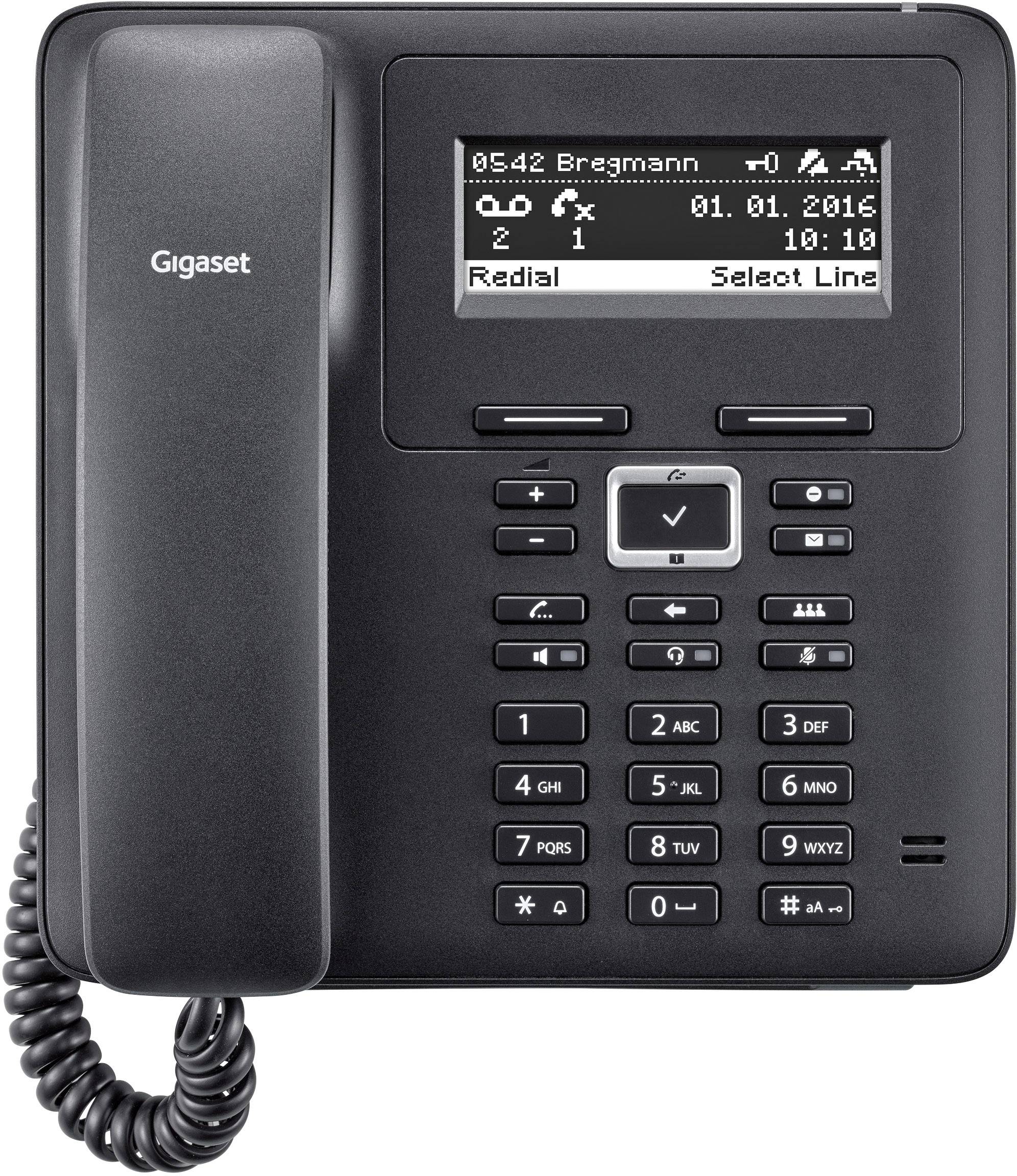 Gigaset Pro Maxwell Basic Corded VoIP Hands-free, Headset connection Backlit Black-1