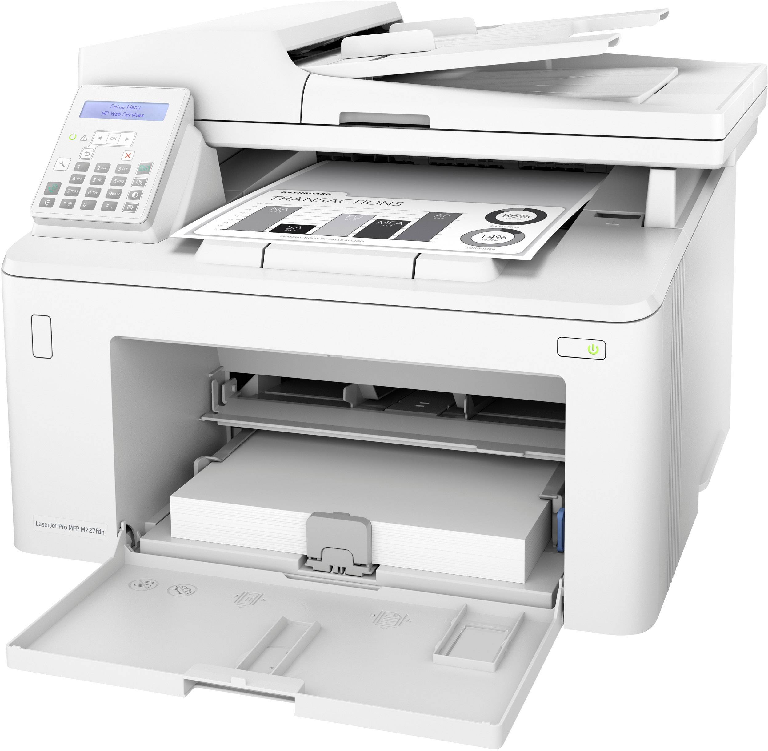 HP LaserJet Pro MFP M 227 fdn Multifunction printer Laser B/W A4 Printer, scanner, copier, fax LAN, ADF-5