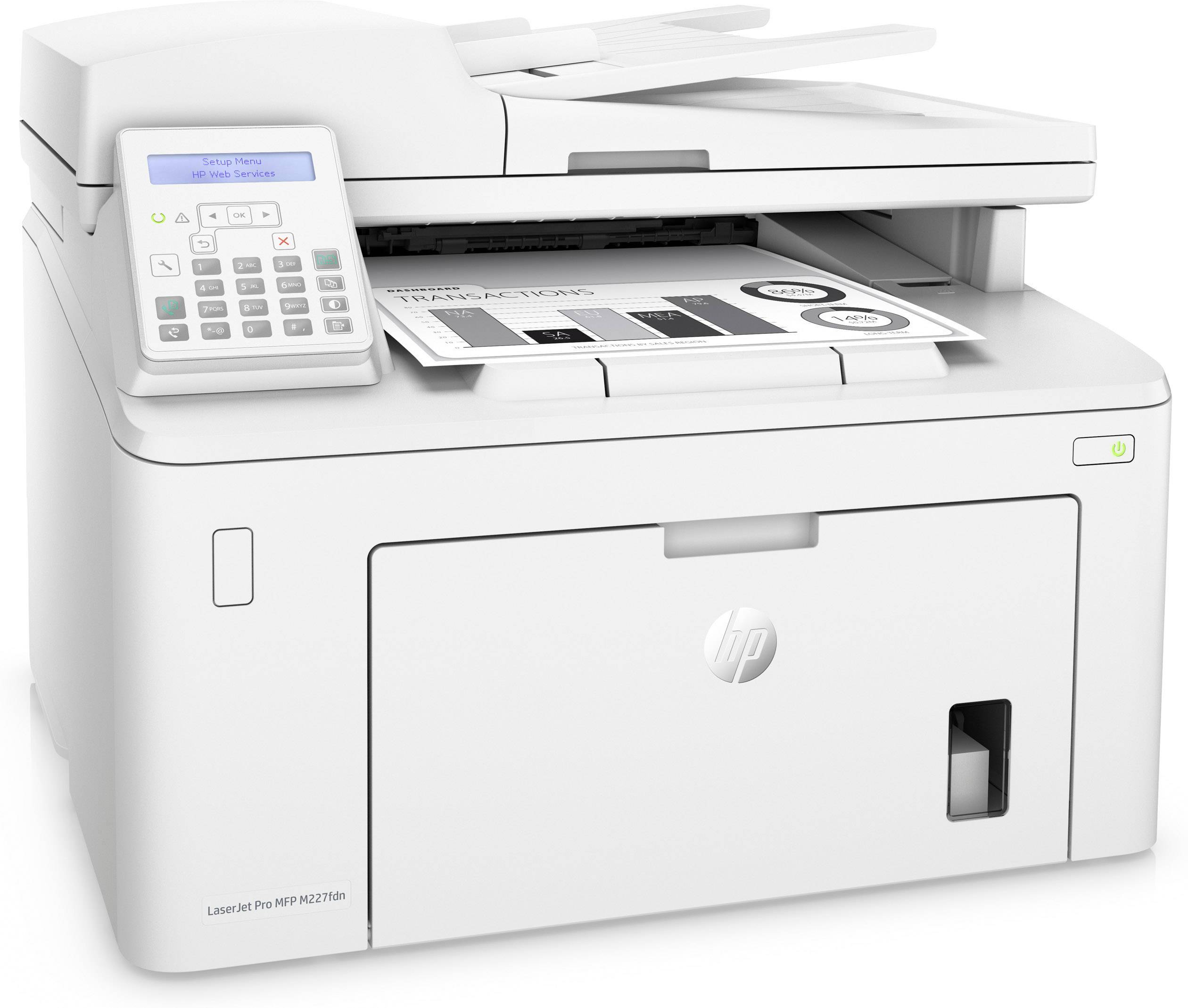HP LaserJet Pro MFP M 227 fdn Multifunction printer Laser B/W A4 Printer, scanner, copier, fax LAN, ADF-6