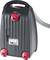 A black industrial vacuum cleaner with red wheels and a grey hose, identified by the label on the front.