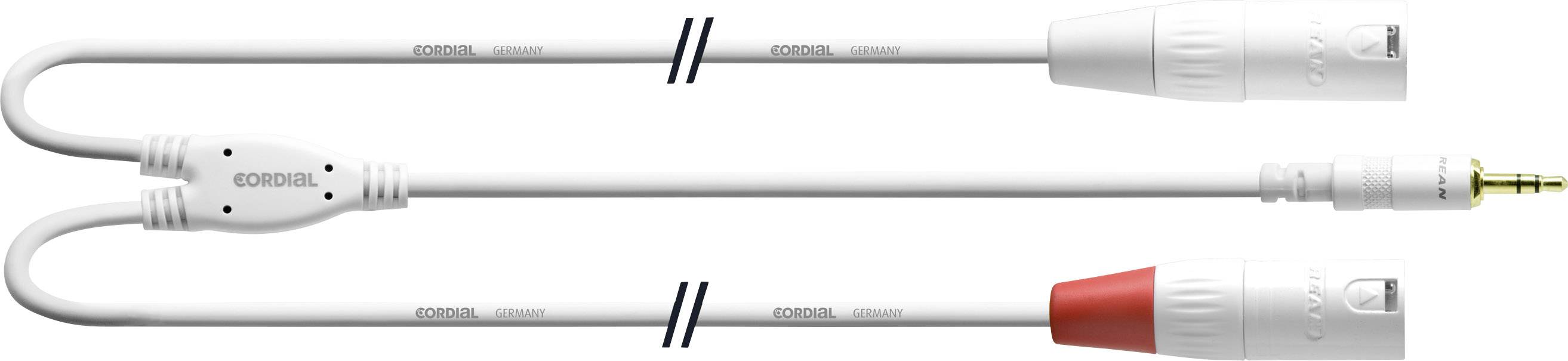 Cordial Audio/phono Adapter cable [1x Jack plug 3.5 mm - 2x XLR socket] 1.50 m White-0