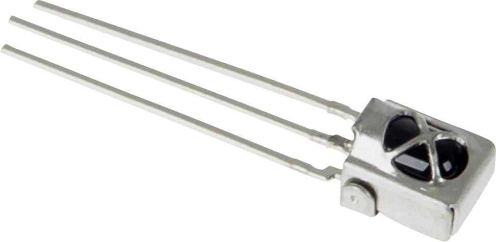 An infrared receiver with three long connections and a small rectangular housing that rests on a flat surface.