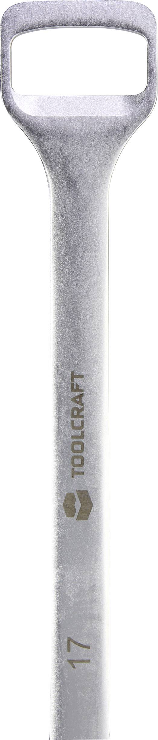 'TOOLCRAFT' metal key with a rectangular head and the number '17'. Primarily used for screwing or fastening work.