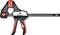One-handed clamp by Toolcraft, black-red, with a span of 150 mm and a reach of 85 mm.