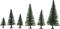 Six model trees in different sizes, arranged from small to large, on a white background.