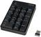 Black external numeric keypad with 21 keys and USB receiver, suitable for laptops without an integrated number pad.