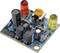 Electronic circuit board with illuminating red and yellow LEDs, capacitors, and resistors. Likely used for switching or display purposes.