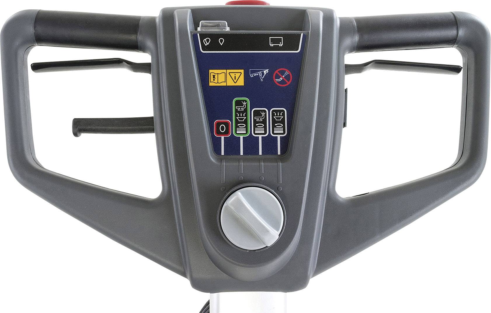 'Close-up of a control panel with control levers and operating buttons for a vehicle or device. Several symbols and indicators are visible.'
