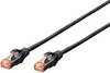 Digitus DK-1644-010/BL RJ45 Patch cable CAT 6 S/FTP 1.00 m Black Halogen-free, twisted pairs, incl. detent, Flame-retardant 1 pc(s)