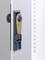 Close-up of a locker door lock mechanism with a numbered list on the right side of the image.