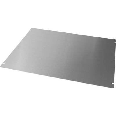 A flat, rectangular metal plate, typically used as a base plate or protective shield in industrial applications.