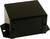 A rectangular, black plastic enclosure with mounting tabs on both sides, suitable for electronic component installation.