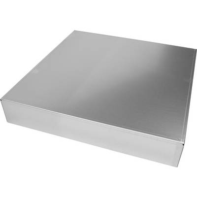 A rectangular, silver metal box with a smooth surface without any discernible writing or distinctive features.