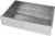 Metal box in rectangular shape, opened. Primarily manufactured from shiny metal, without visible brands or labels.