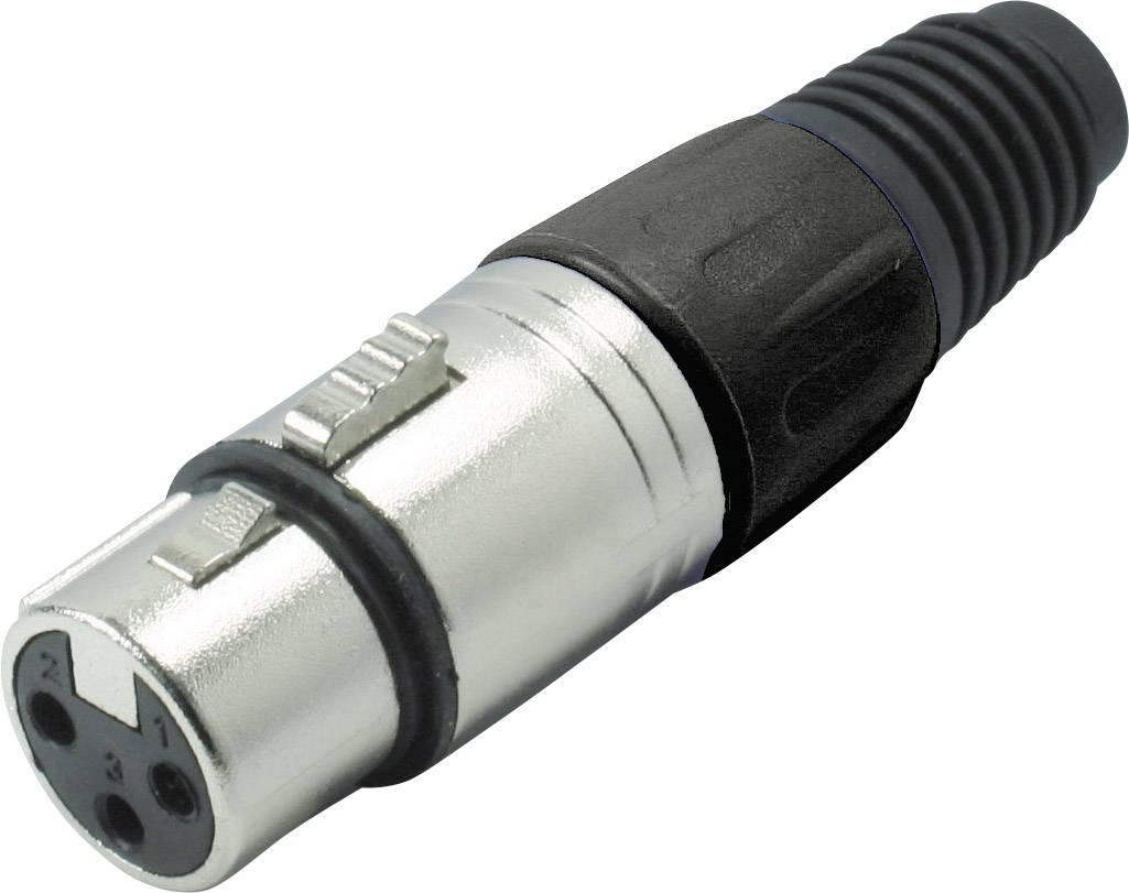 Kash 55022-S XLR connector Connector, straight Number of pins: 3 Black 1 pc(s)