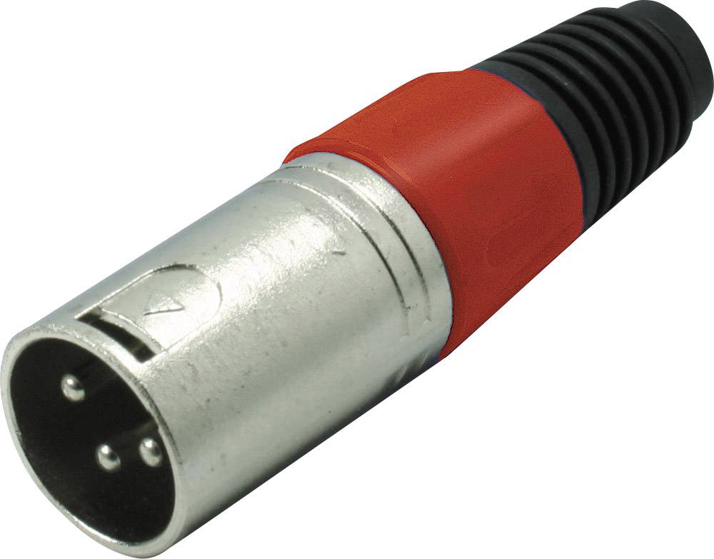 Kash 55002-R XLR connector Plug, straight Number of pins: 3 Red 1 pc(s)