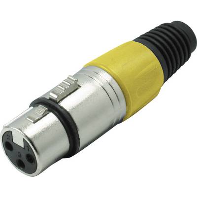 Kash 55022-Y XLR connector Connector, straight Number of pins: 3 Yellow 1 pc(s)-0