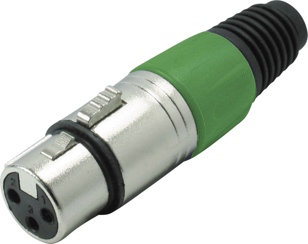 Kash 55022-G XLR connector Connector, straight Number of pins: 3 Green 1 pc(s)