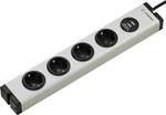 4-way socket strip with USB