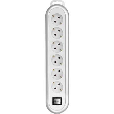 Image of GAO EMP406K wh/silver Power strip (+ switch) 1-piece White, Silver PG connector 1 pc(s)