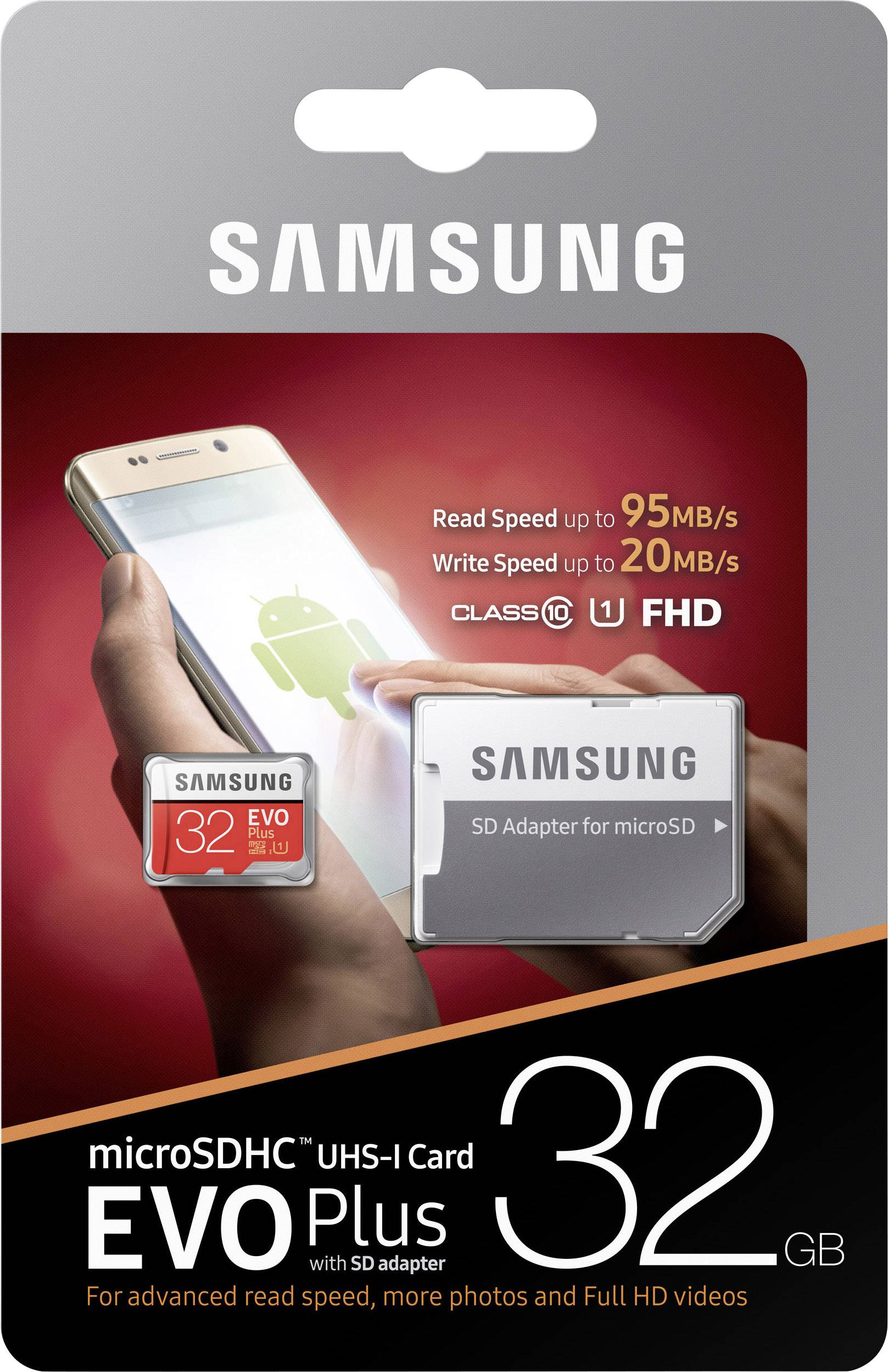 Samsung Evo Plus Microsdhc Card 32 Gb Class 10 Uhs I Incl Sd Adapter Conrad Com