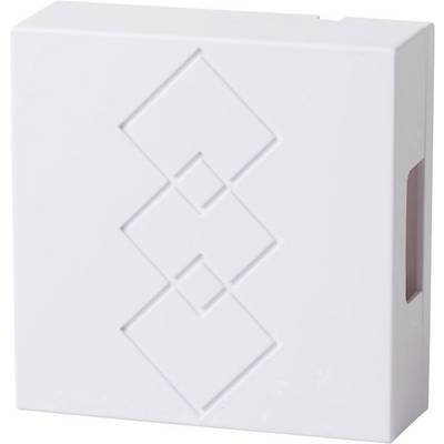 White box with an embossed geometric pattern of interlocking squares.
