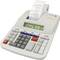Electric desktop calculator with printing function. Display shows '123456789012'. Paper roll with printed numbers.