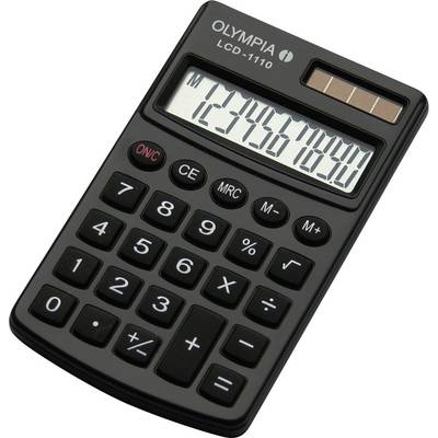 A black calculator with solar cells and large buttons, displaying the number '1234567890' on the digital display.