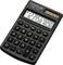 A black calculator with solar cells and large buttons, displaying the number '1234567890' on the digital display.