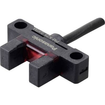 A black and red optical sensor with two rectangular apertures and the 'Panasonic' marking, used for electronic applications.