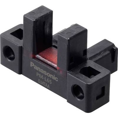 A black electronic sensor with the inscription 'Panasonic PM-L65 DJ4TAA', used for object detection.
